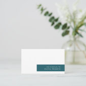 トレンディーティール(緑がかった色)モダンミニマルスタイリッシュリスト 名刺 (スタンド正面)