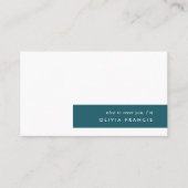 トレンディーティール(緑がかった色)モダンミニマルスタイリッシュリスト 名刺 (正面)