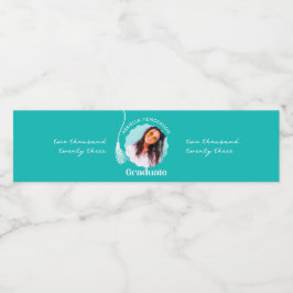 トレンディーティール（緑がかった色）卒業写真 ペットボトルラベル