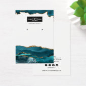 トレンディーティール(緑がかった色)&金ゴールド瑪瑙イヤリングディスプレイ (デスク)