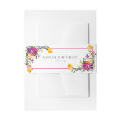 トレンディーテクニカラーボホ結婚フローラ 招待状ベリーバンド (正面例)