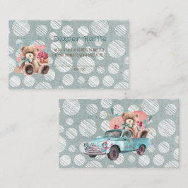 トレンディーテディベアハートおむつラッフル 名刺