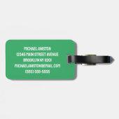 トレンディーテニスボールグパーソナライズされたリーン ラゲッジタグ (裏面横)