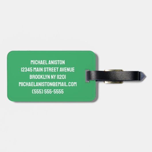 トレンディーテニスボールグパーソナライズされたリーン ラゲッジタグ (裏面横)