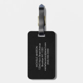 トレンディーテニスラケットとボーパーソナライズされたル ラゲッジタグ (裏面縦)