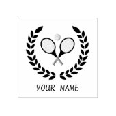 トレンディーテニスラケットとボーパーソナライズされたル ラバースタンプ (インプリント)