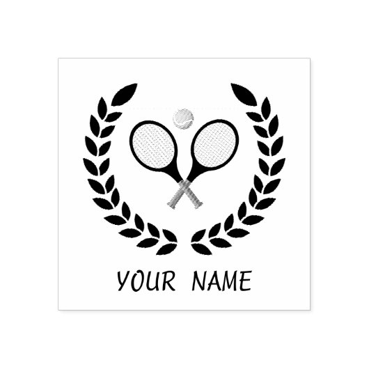 トレンディーテニスラケットとボーパーソナライズされたル ラバースタンプ (インプリント)