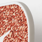 トレンディーテラコッタグリッターモノグラムイニシャル名 ピックルボールラケット (左詳細)