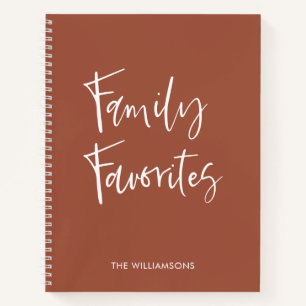 トレンディーテラコッタスクリプト料理ファミリーレシピ ノートブック