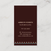 トレンディーテラコッタターコイズトバルデザイン 名刺 (裏面)