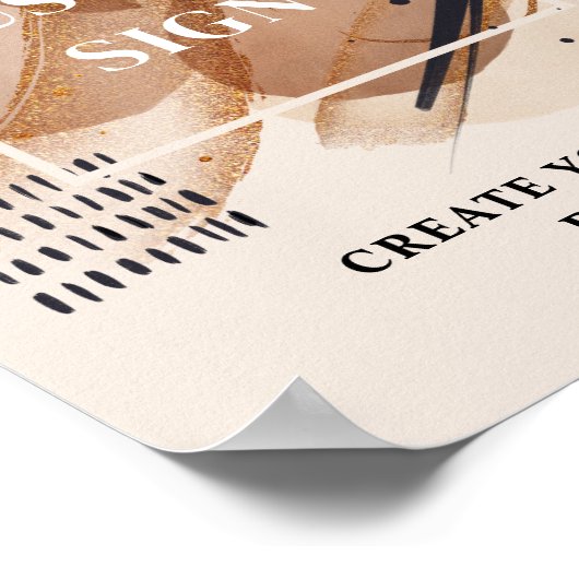 トレンディーテラコッタバラ金ゴールドカスタムグリッター標識 ポスター (角)