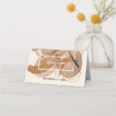 トレンディーテラコッタブラウンヒューズ銅グリッター プレイスカード (裏面)