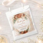 トレンディーテラコッタブルゴーニュ花グリーンパンパ フェイバーバッグ (クリップ留めされた状態)