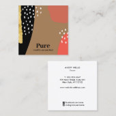 トレンディーテラコッタ抽象芸術アート スクエア名刺 (正面/裏面)