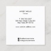 トレンディーテラコッタ抽象芸術アート スクエア名刺 (裏面)