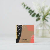 トレンディーテラコッタ抽象芸術アート スクエア名刺 (スタンド正面)