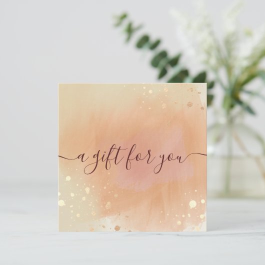 トレンディーテラコッタ水の色のギフト証明書 (スタンド正面)