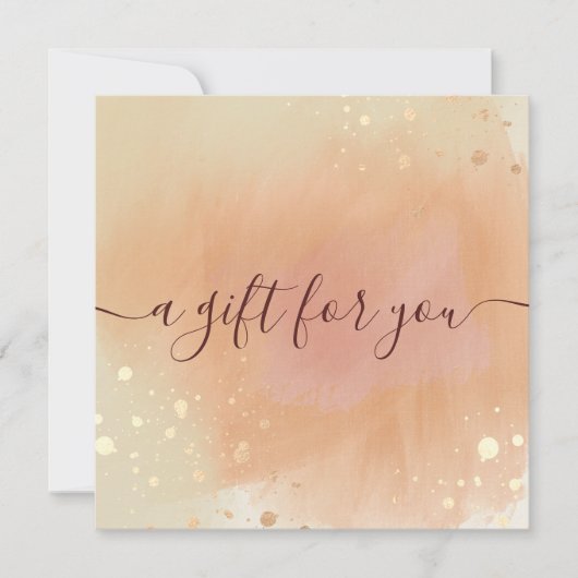 トレンディーテラコッタ水の色のギフト証明書 (正面)