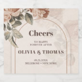 トレンディーテラコッタ花セージ茶色のウエアーチ ビールラベル (シングルラベル)