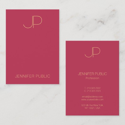 トレンディーテンプレートエレガントモノグラモダンム垂直 名刺 (正面/裏面)