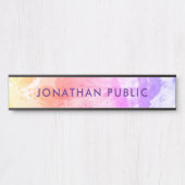 トレンディーテンプレートモダンエレガント抽象芸術黄 サインプレート (正面)