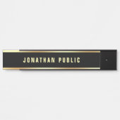 トレンディーテンプレートモダンブラック及び金ゴールドカスタム サインプレート (正面)