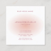 トレンディーテンプレート赤面ピンクホワイトモノグラモダンム スクエア名刺 (裏面)