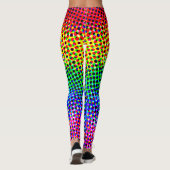 トレンディーディスコ虹色グラデーションピクセルパーティー レギンス (裏面)