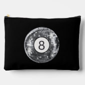 トレンディーディスコ8ボールブラックアンドシルバーガーリー アクセサリーポーチ (正面)