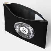 トレンディーディスコ8ボールブラックアンドシルバーガーリー アクセサリーポーチ (見開き)