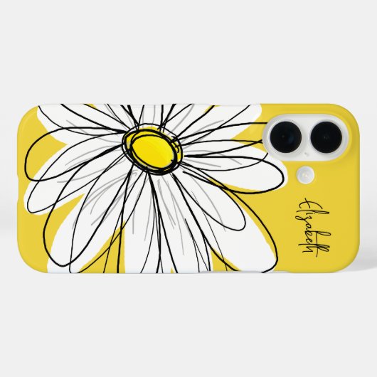 トレンディーデイジーと署名 – 黄色 Case-Mate iPhoneケース (裏面 (横))