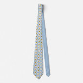 トレンディーデイジーの花-ファッション-青 ネクタイ (正面)