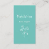 トレンディーデイジーティール(緑がかった色)QRコードフローラデザイナ 名刺 (正面)