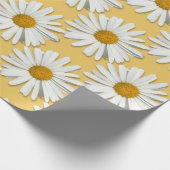 トレンディーデイジーフラワーブロッサムフローラファッション黄色 ラッピングペーパー (角)