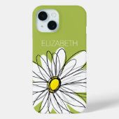 トレンディーデイジーフローライラストレーションライムグリーン Case-Mate iPhoneケース (裏面)