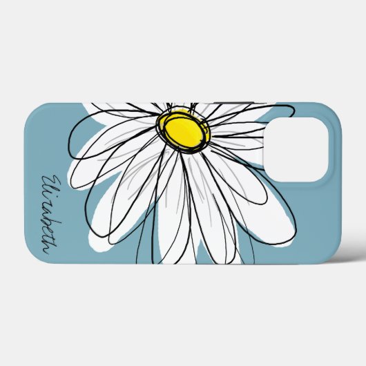 トレンディーデイジーフローライラストレーション名前をカスタムする Case-Mate iPhoneケース (裏面 (横))