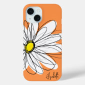 トレンディーデイジーフローライラストレーション名前をカスタムする Case-Mate iPhoneケース (裏面)