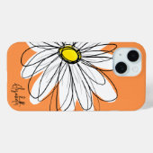 トレンディーデイジーフローライラストレーション名前をカスタムする Case-Mate iPhoneケース (裏面 (横))