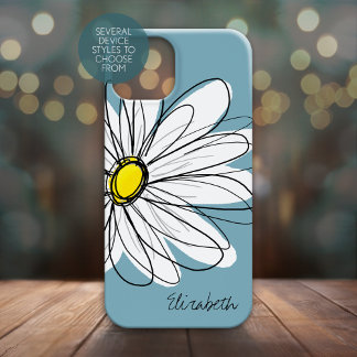 トレンディーデイジーフローライラストレーション名前をカスタムする iPhone 13 MINIケース