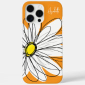 トレンディーデイジーフローライラストレーション – オレンジ色 Case-Mate iPhoneケース (裏面)