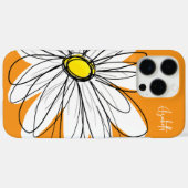 トレンディーデイジーフローライラストレーション – オレンジ色 Case-Mate iPhoneケース (裏面 (横))
