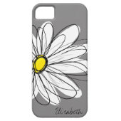 トレンディーデイジーフローライラストレーション – グレーと黄色 Case-Mate iPhoneケース (裏面)