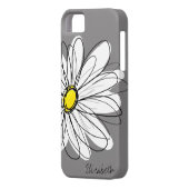 トレンディーデイジーフローライラストレーション – グレーと黄色 Case-Mate iPhoneケース (裏面左)