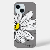 トレンディーデイジーフローライラストレーション – グレーと黄色 Case-Mate iPhoneケース (裏面)