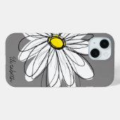 トレンディーデイジーフローライラストレーション – グレーと黄色 Case-Mate iPhoneケース (裏面 (横))
