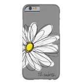 トレンディーデイジーフローライラストレーション – グレーと黄色 Case-Mate iPhoneケース (裏面)
