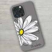 トレンディーデイジーフローライラストレーション – グレーと黄色 Case-Mate iPhoneケース