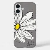 トレンディーデイジーフローライラストレーション – グレーと黄色 Case-Mate iPhoneケース (裏面)