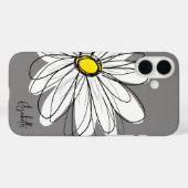 トレンディーデイジーフローライラストレーション – グレーと黄色 Case-Mate iPhoneケース (裏面 (横))