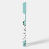 トレンディーデイジーフローライラストレーション-ティール(緑がかった色)黄 iPhoneケース (右側面)